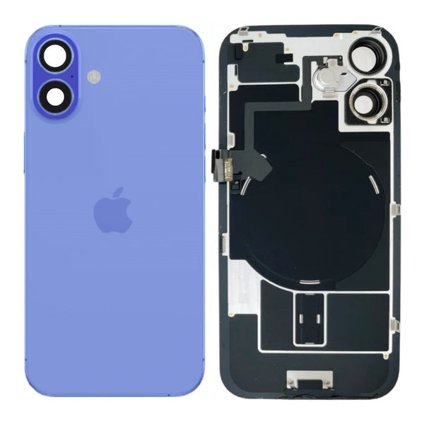 iPhone 16 Achterkant Glas Origineel Blauw met Frame en NFC + Zaklamp Flexkabel
