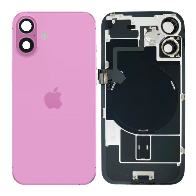 iPhone 16 Achterkant Glas Origineel Roze met Frame en NFC + Zaklamp Flexkabel