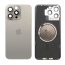 iPhone 15 Pro Achterkant Glas met Logo Grijs met Frame Magneten en Camera lenzen