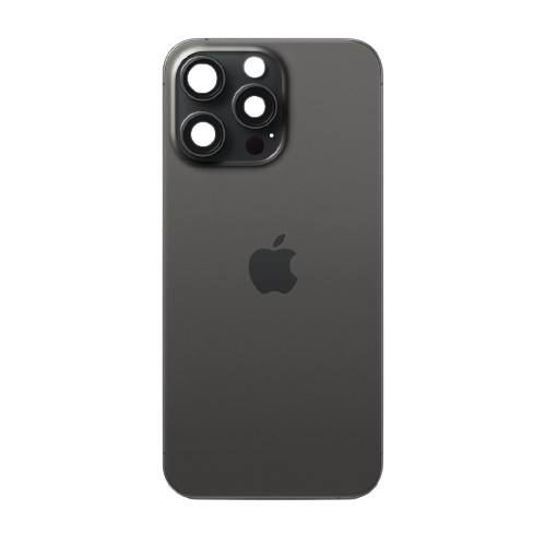 iPhone 15 Pro Achterkant Glas met Logo Zwart Grijs met Frame Magneten en Camera lenzen