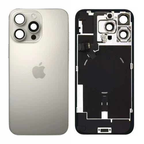 iPhone 16 Pro Max Achterkant Glas Titanium met Frame en NFC + Zaklamp