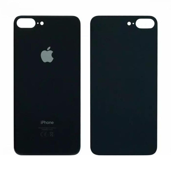 iPhone 8 Plus Achterkant glas | Met logo | Big hole | Zwart