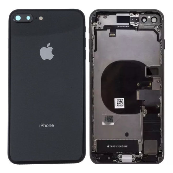 iPhone 8 Plus Behuizing voorgemonteerd met logo | Zwart
