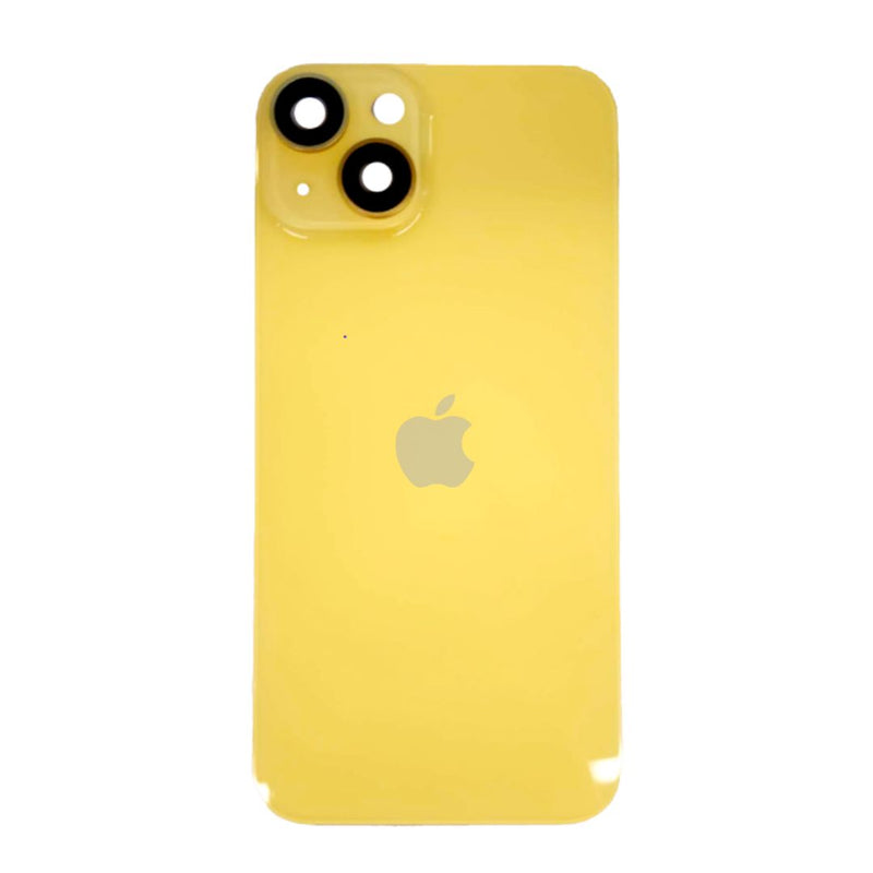 iPhone 14 Achterkant Glas met Frame Behuizing | Geel | Met logo