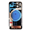 iPhone 14 Achterkant Glas met Frame Behuizing | Licht Blauw | Met logo