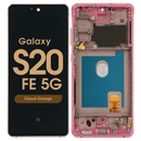 Samsung Galaxy S20 FE 4G 5G Oranje G780 G781 Scherm met Frame Service Pack